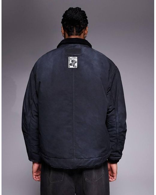 Aape By A Bathing Ape Blue Aape By A Bathing Ape Boxy Workwear Trucker Jacket for men