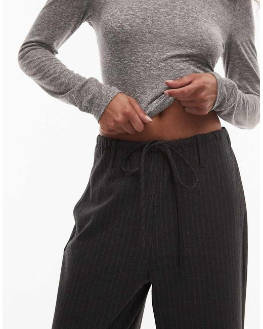 Nia Black Thalia Pinstriped Relaxed Pants