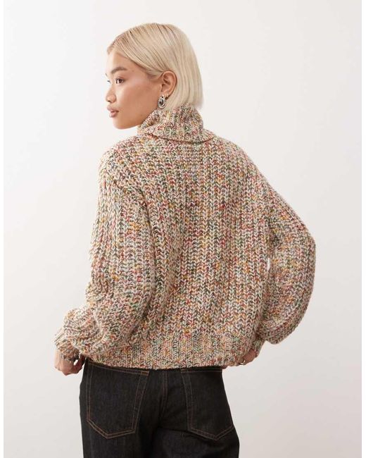 Noisy May Natural Roll Neck Knitted Jumper