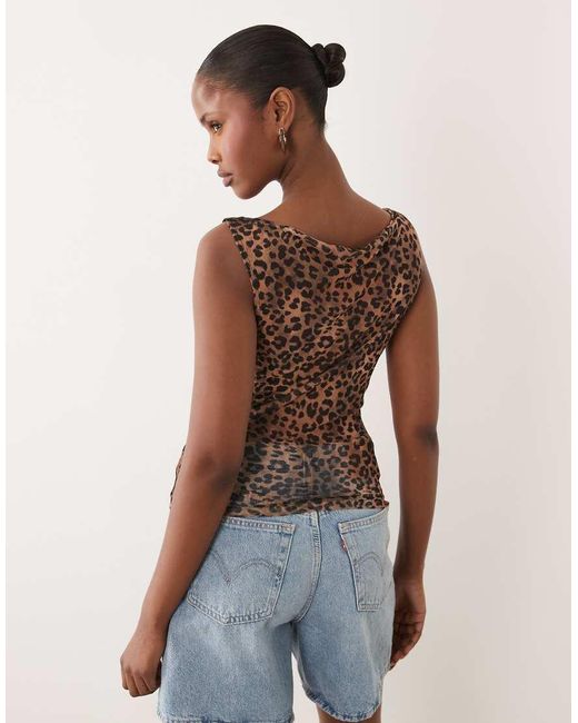 ASOS Blue Sheer Mesh Tank Top