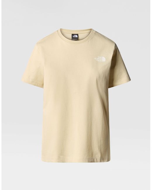 W 3 - t-shirt a maniche corte color ghiaia con grafica di The North Face in Natural