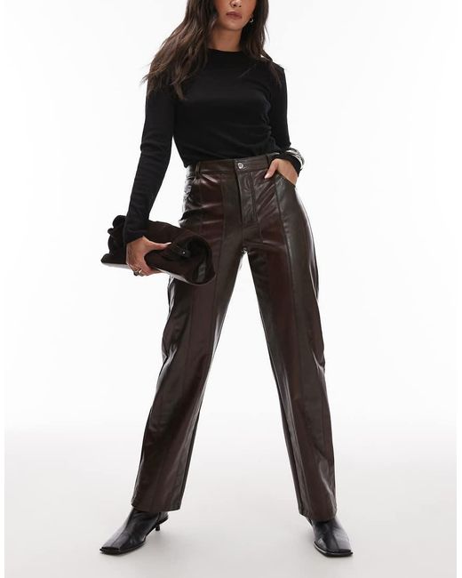 laagam Brown Maia High Waist Pants