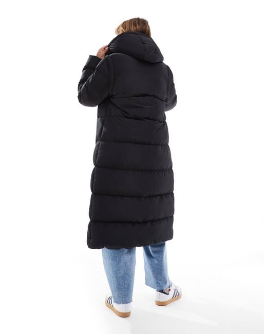 Threadbare Black – 2-in-1-steppweste und -jacke im longline-schnitt