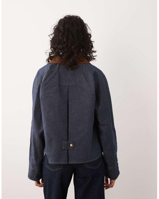 Barbour Blue Freckleton Zip Through Short Jacket