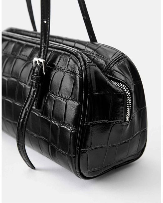 Pull&Bear Black Schultertasche mit struktur