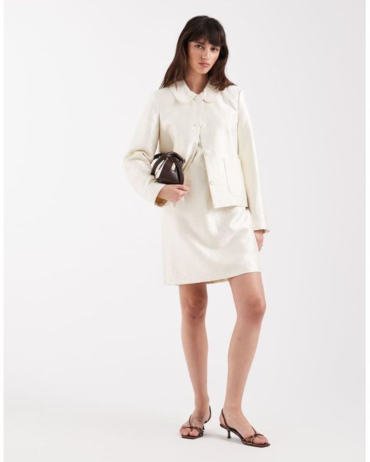 Aware Natural Pocket Front Short Jacket Co-ord