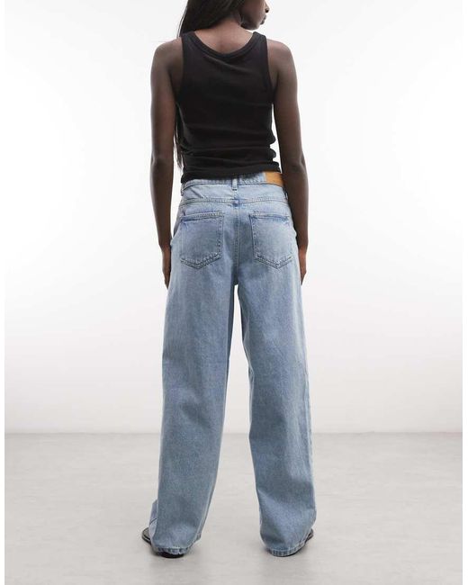 Noisy May Blue Alexa Mid Rise Wide Leg Jeans