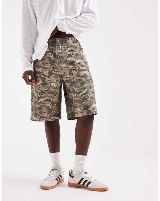 ASOS Natural Longer Length Jorts for men