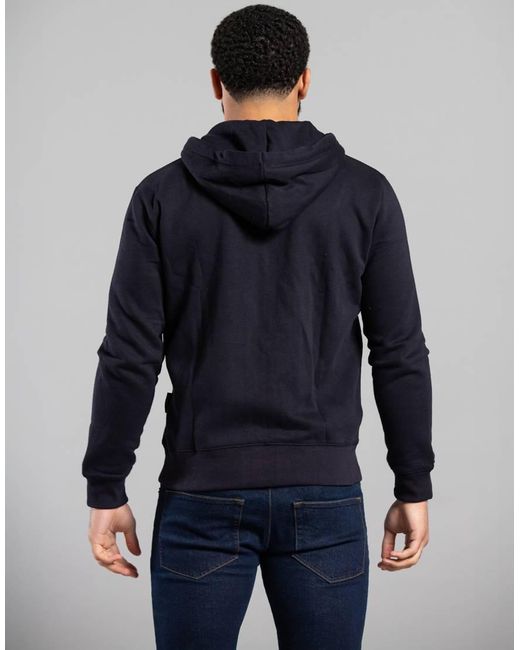 French Connection Blue Cotton Blend Zip Hoody for men