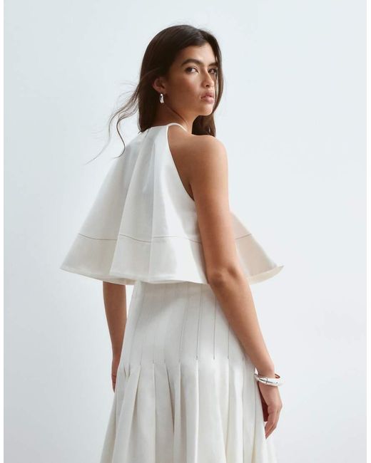 ARRANGE White Twill Halter Top