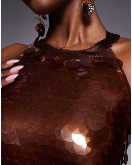 river island brown sequin dress River Island Sequin Shift Dress- Size 4 – The Saved Collection main image 1