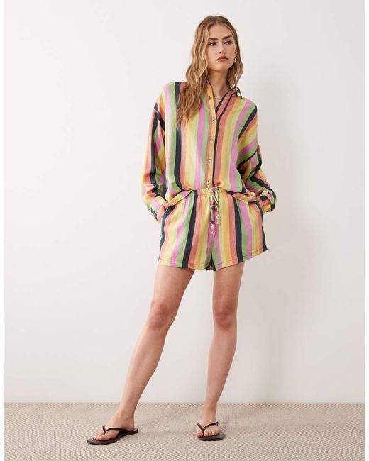 Rip Curl Natural Rip Curl X Farm Rio Stripe Beach Short