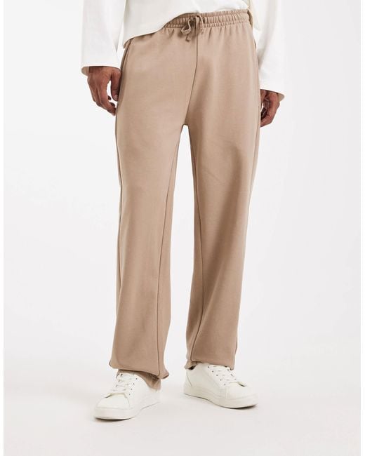 ASOS Natural Circular Design Collection Heavyweight Straight Leg jogger for men