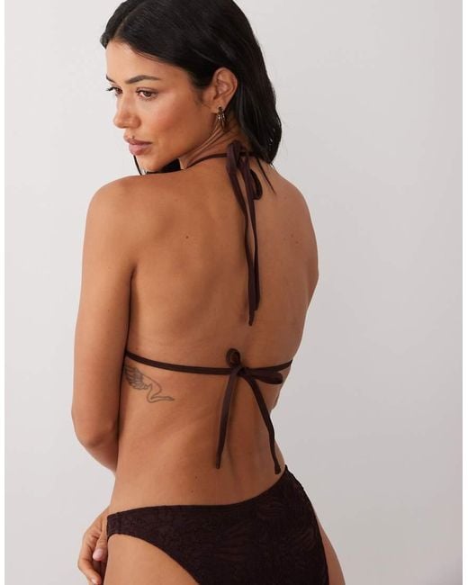 ASOS Black Fuller Bust Cassi Seychelles High Apex Triangle Bikini Top