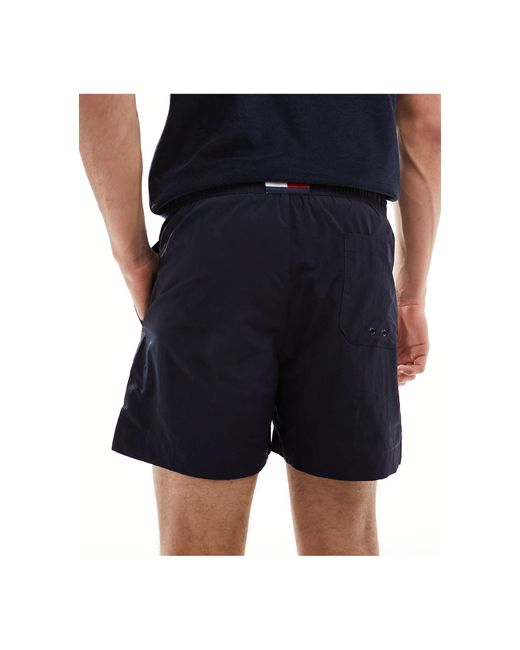 Essential - pantaloncini da bagno taglio medio con coulisse di Tommy Hilfiger in Blue da Uomo
