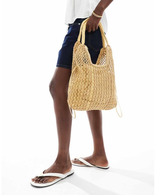 Pull&Bear Natural Rattan Shoulder Bag