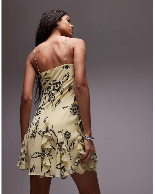 TOPSHOP Gray Beaded Godet Mini Slip