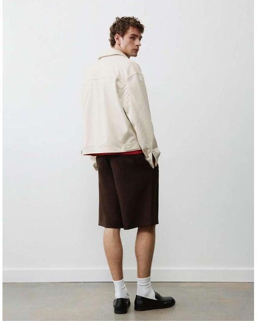 Pull&Bear White Trucker Jacket for men