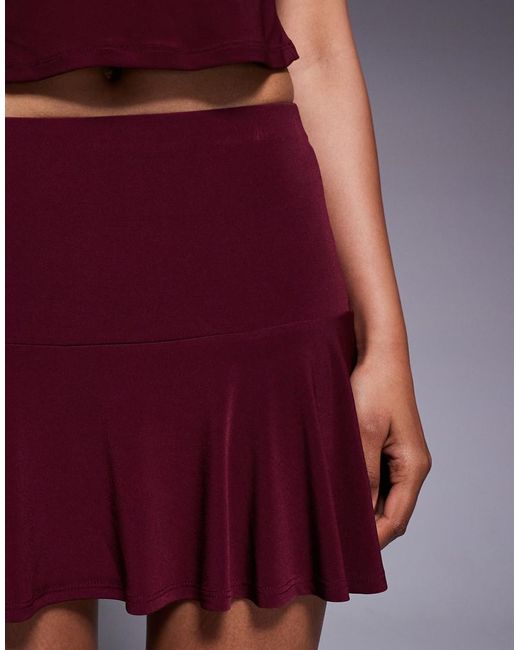 ASOS Purple Slinky Flippy Mini Skirt