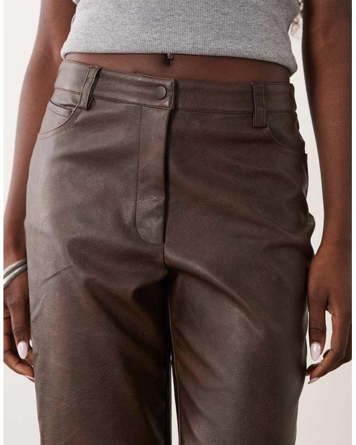 Bardot Natural Faux Leather High Waisted Pants