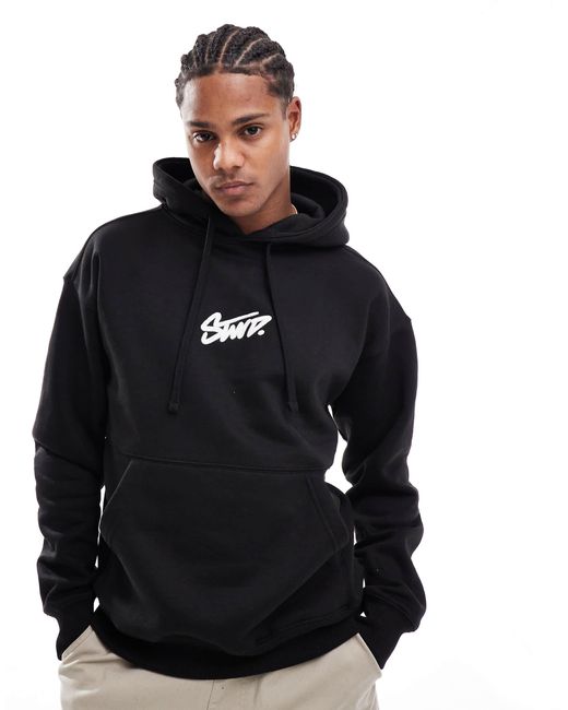 Pull&Bear Black Stwd Hoodie for men