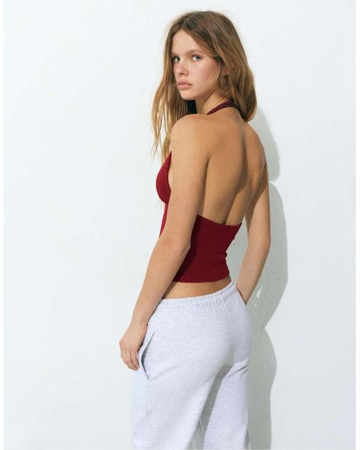 Pull&Bear White Halter Balconette Top