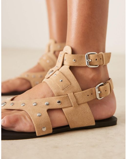 ASOS Natural Fiorella Gladiator Flat Sandal