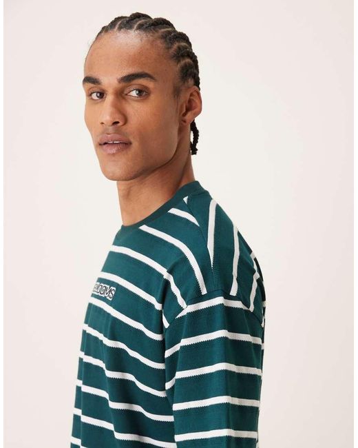 ASOS Green Boxy Oversized T-shirt With Embroidered Logo for men