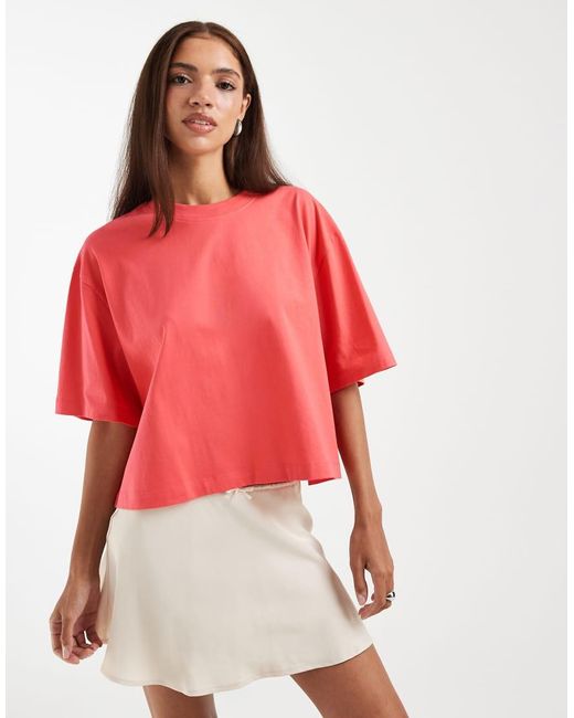 ASOS Orange Boxy Cropped T-shirt