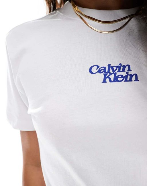 Calvin Klein T-Shirt Met Logo in het White