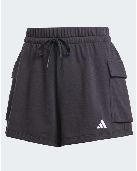 Adidas Originals Blue – essentials – cargo-shorts aus french terry