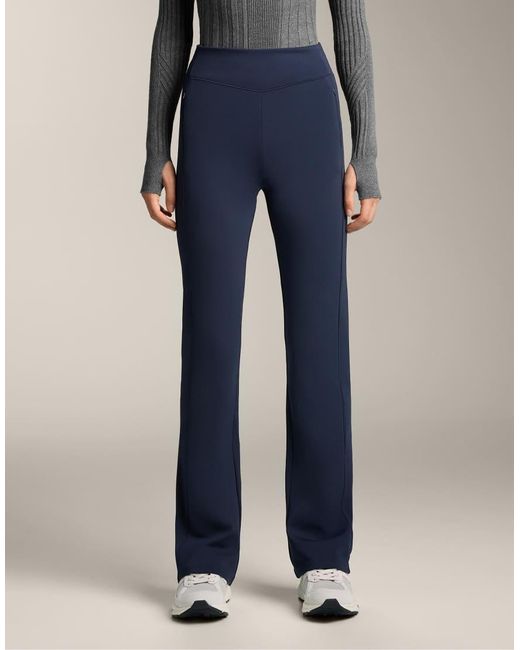 Oysho Blue High Rise Warm Flare Trousers