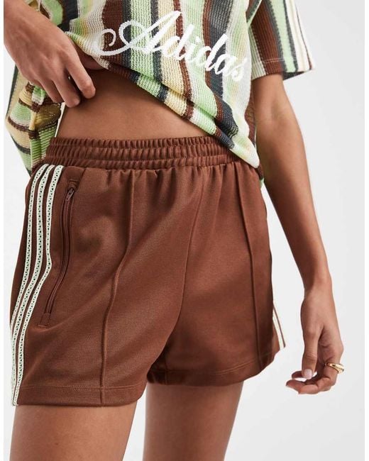 Adidas Originals White Crochet 3 Stripe Shorts