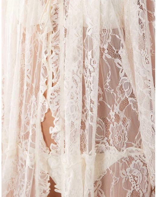 Miss Selfridge Pink Beach Lace Boho Wide Sleeve Cover Up