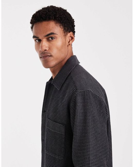 Jack & Jones Blue Premium Waffle Overshirt for men