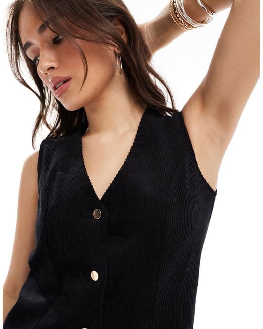 Threadbare Black – minikleid aus cord