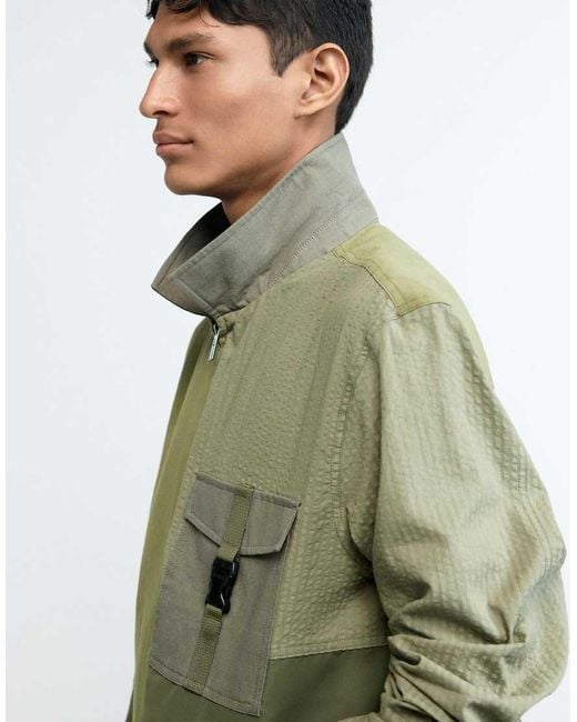 Desigual Green Military Jacket Pockets for men