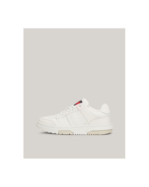 Tommy Hilfiger White Mixed Texture Trainers
