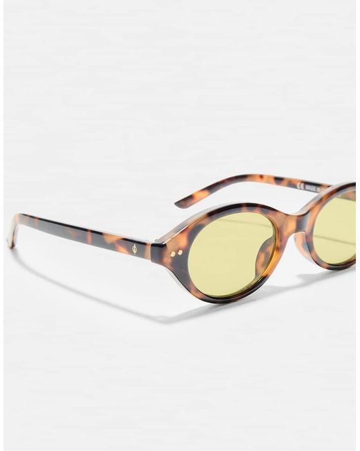 Stradivarius Yellow Oval Sunglasses