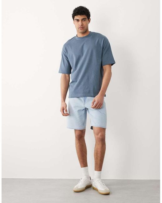 SELECTED Blue Heavyweight Oversized T-Shirt for men