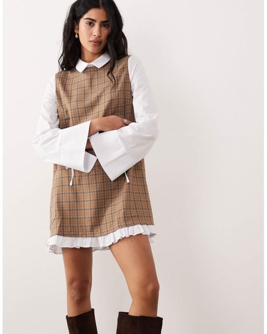 ASOS Natural Mini Shirt Dress