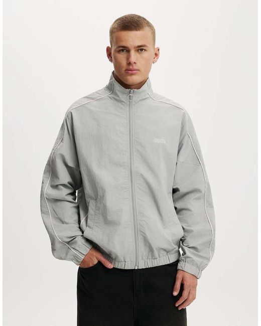 Cotton On Gray Panelled Spray Jacket for men