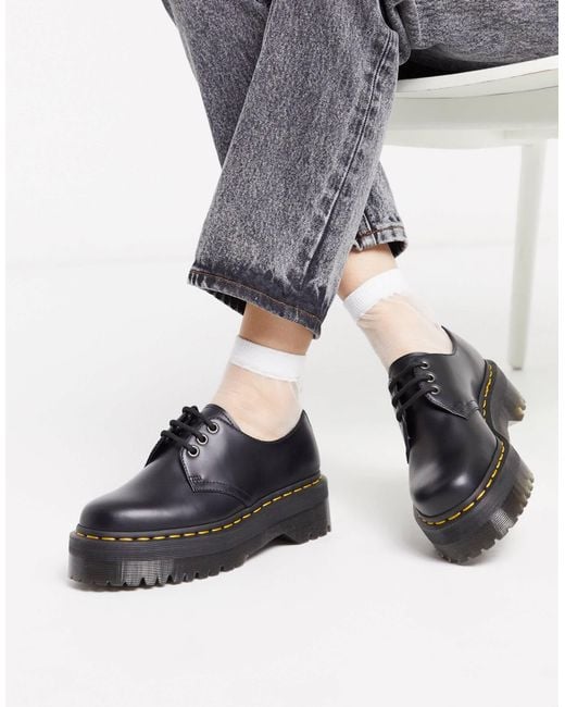 Dr. Martens Black 1461 Quad Platform Shoes