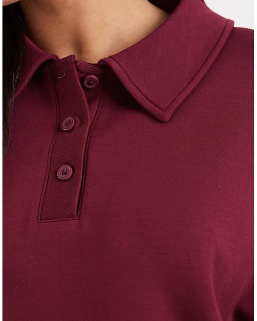 ASOS Red Cupro Henley Sweatshirt