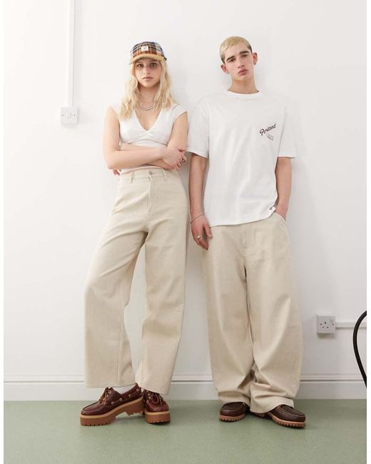 Weekday Natural Astro Linen Blend Trousers