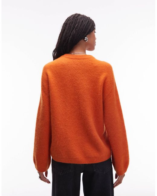 ARKET Orange Super Soft Alpaca Wool Blend Relaxed Sweater