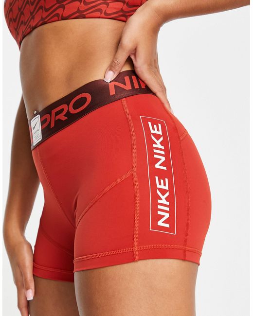 Nike Nike Pro Training Grx 3 Inch Booty Shorts in Orange Lyst UK
