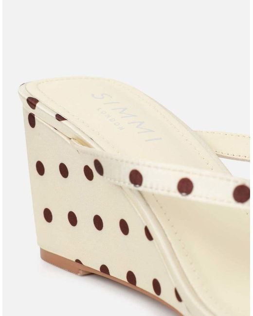 SIMMI Natural Emeriee Toe Post Wedge Sandals