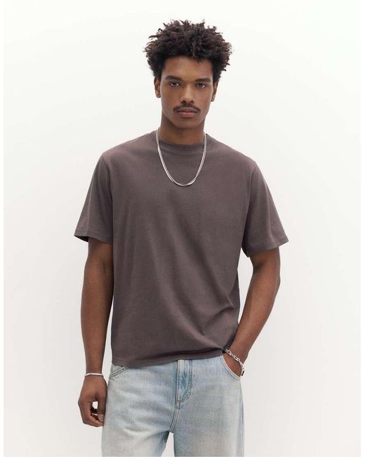 T-Shirt Basic A Maniche Corte di Pull&Bear in Gray da Uomo