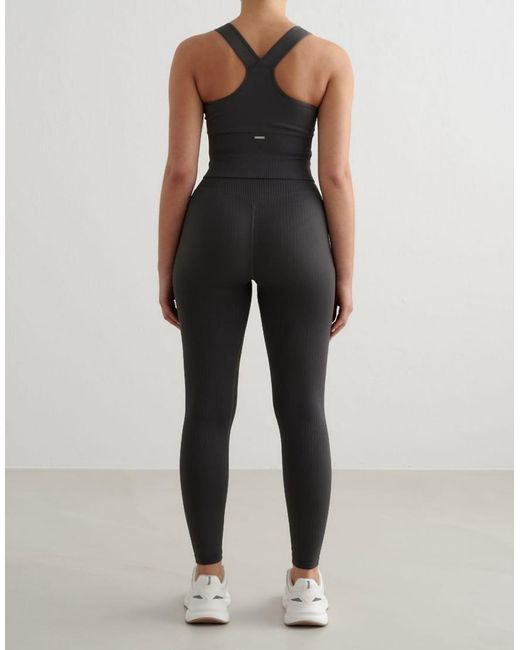 Aim'n Black Shadow Ribbed Seamless High Support Bralette